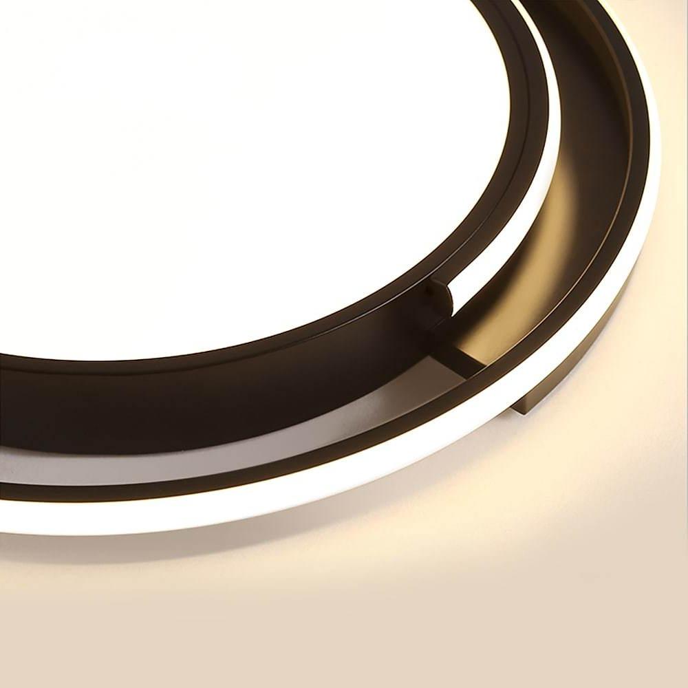 Circular Design Dimmable LED Black Nordic Ceiling Light Flush Mount Lamp