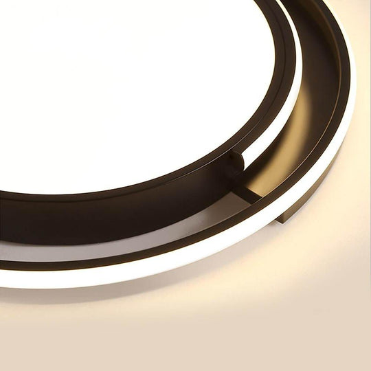 Circular Design Dimmable LED Black Nordic Ceiling Light Flush Mount Lamp