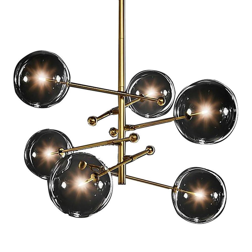 Geometrical Globe Metal Glass LED Chandelier