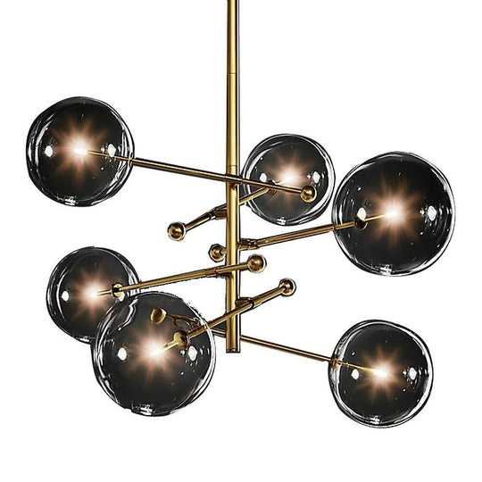 Geometrical Globe Metal Glass LED Chandelier