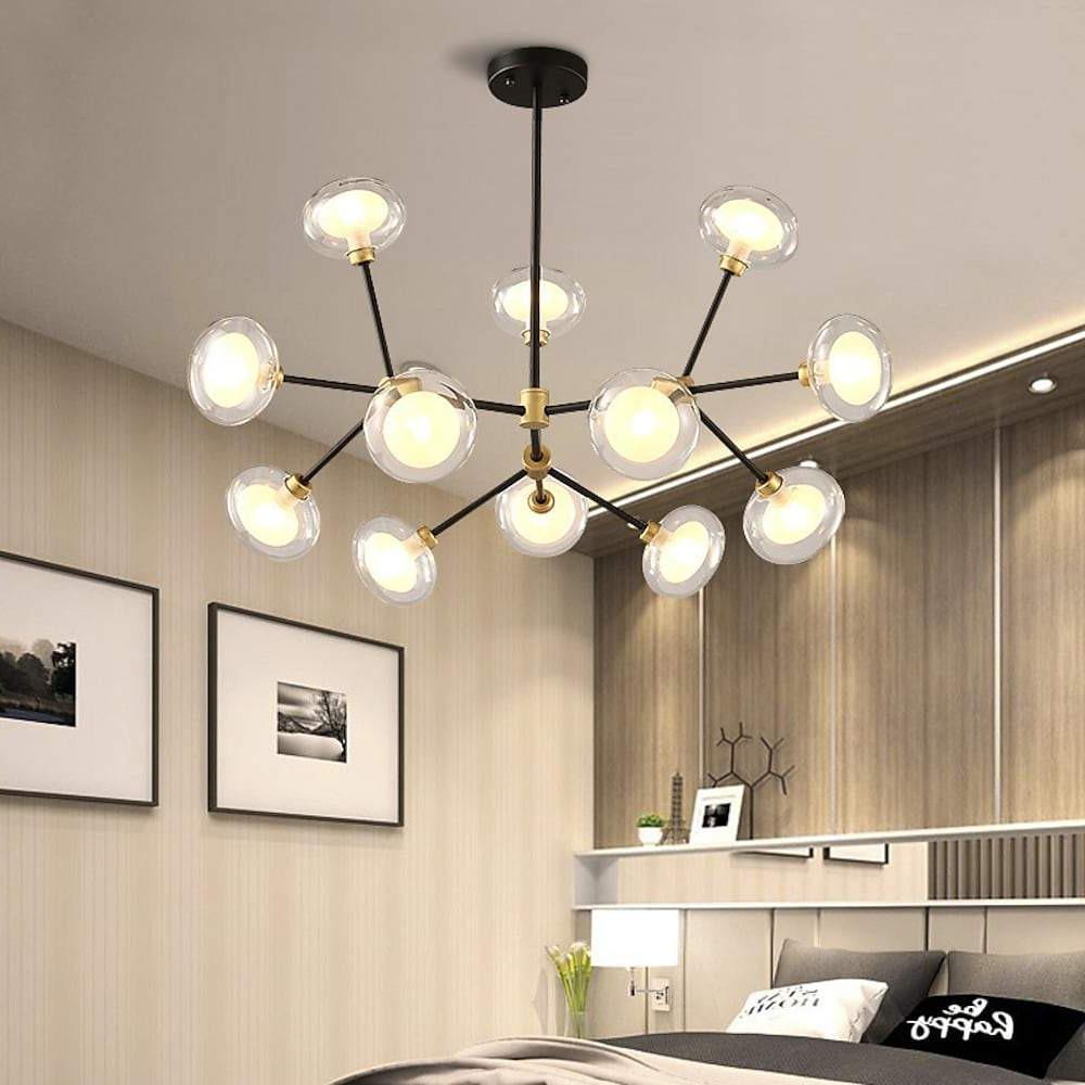 Multiwave Design Sputnik Chandelier LED Dining Room Chandelier with 12 Bulbs