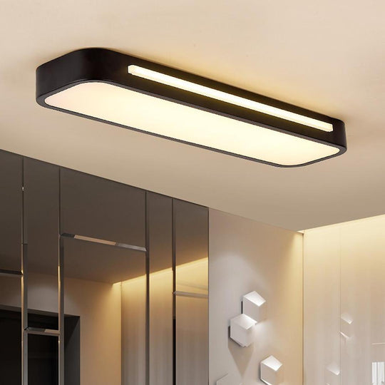 Long Oval – 19" 1-Light LED Flush Mount Minimalist Rectangular Ceiling Light