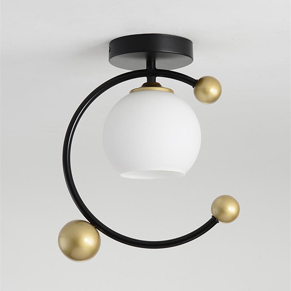 Artistic Metal Glass Globe LED Flush Mount Ceiling Light