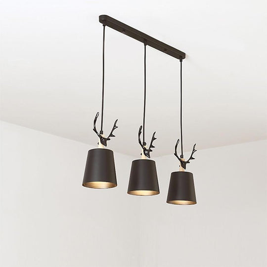 3 Light Antler Design LED Country Chandelier Hanging Ceiling Light