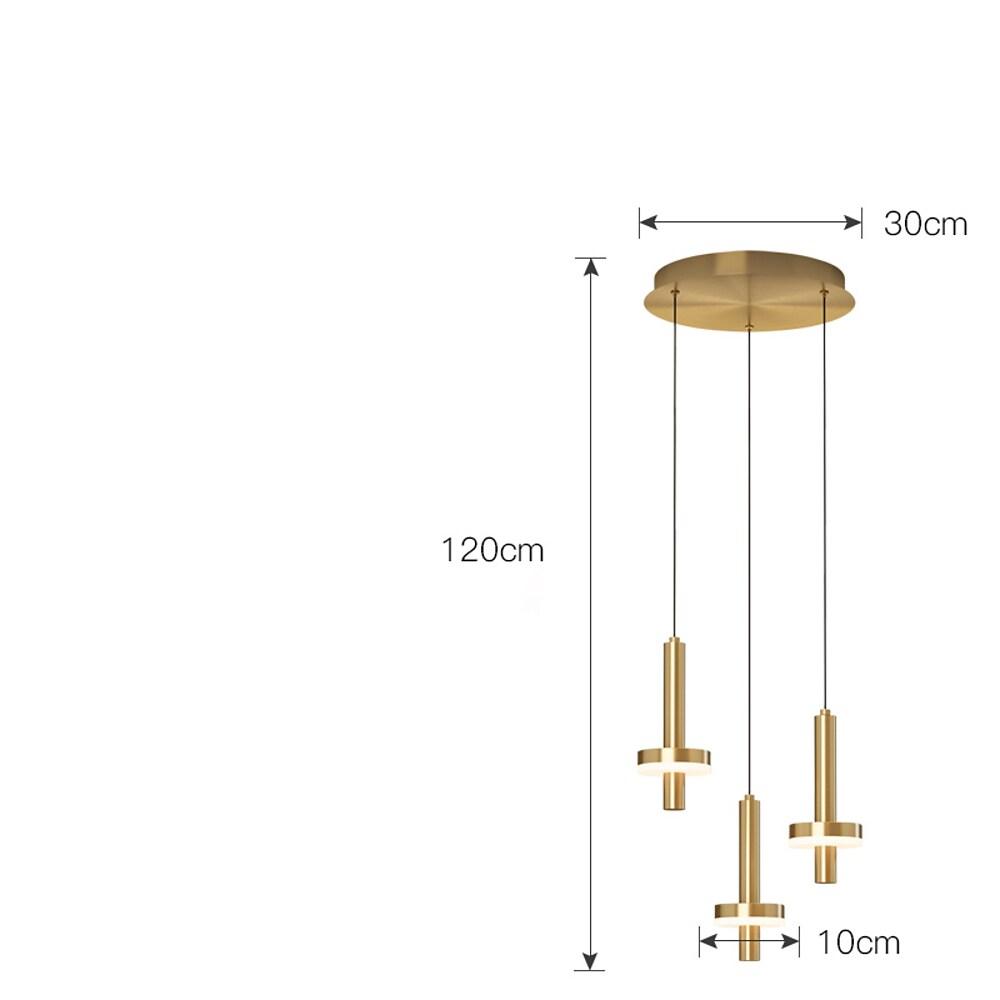 Circle Cylinder LED Gold Nordic Pendant Light