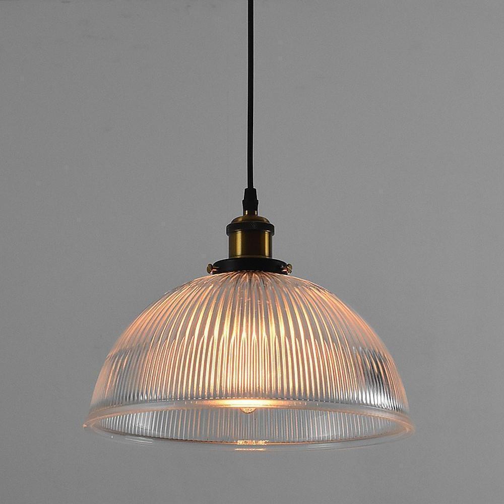 Electroplated Metal Glass Bowl-Shaped LED Vintage Pendant Light