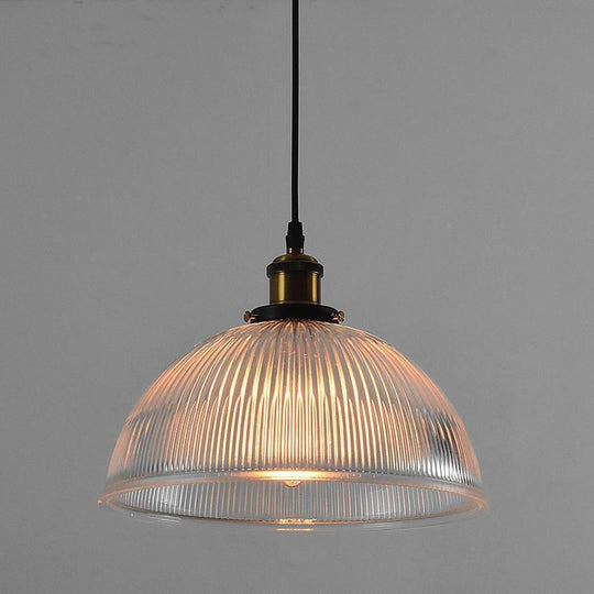 Electroplated Metal Glass Bowl-Shaped LED Vintage Pendant Light