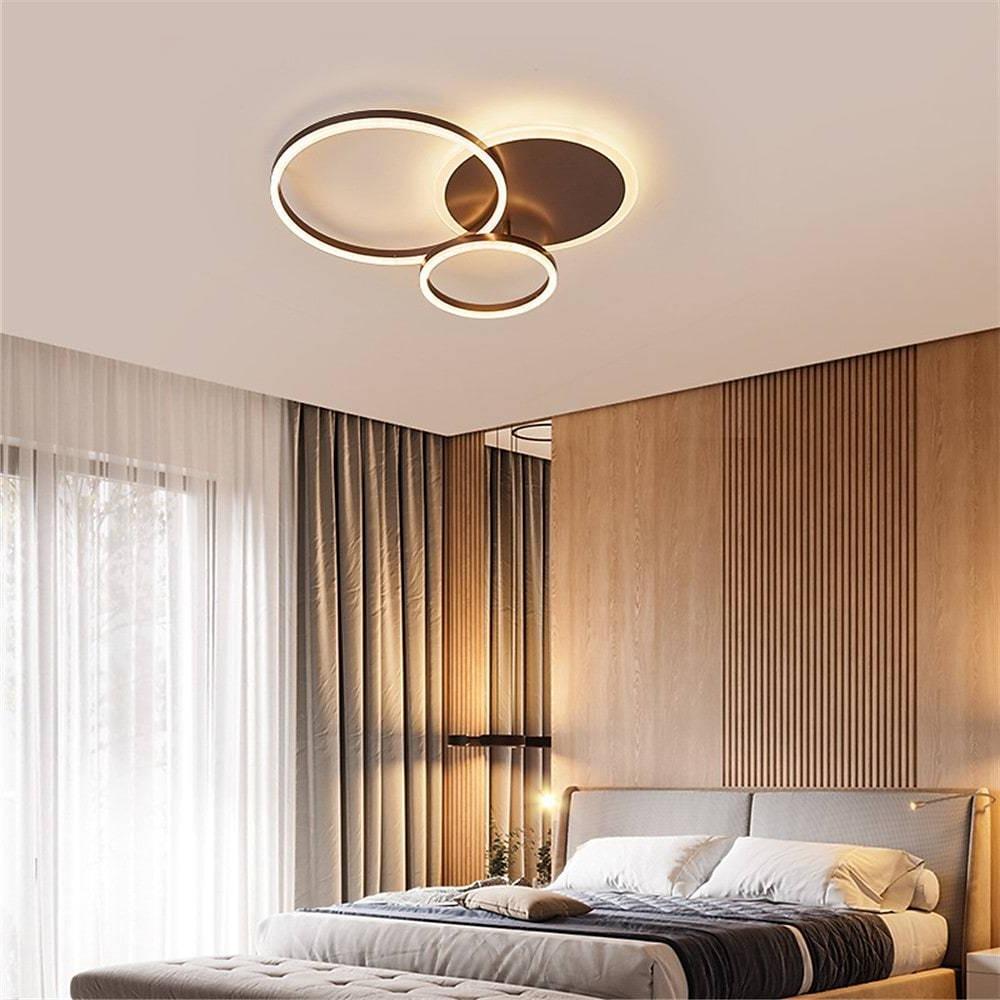 3 Layers LED Modern Circle Flush Mount Light 3 Color Dimmable 26" x 20"
