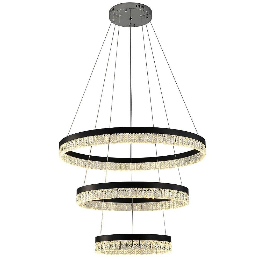 3-Tier Circles LED Crystal Modern Chandelier