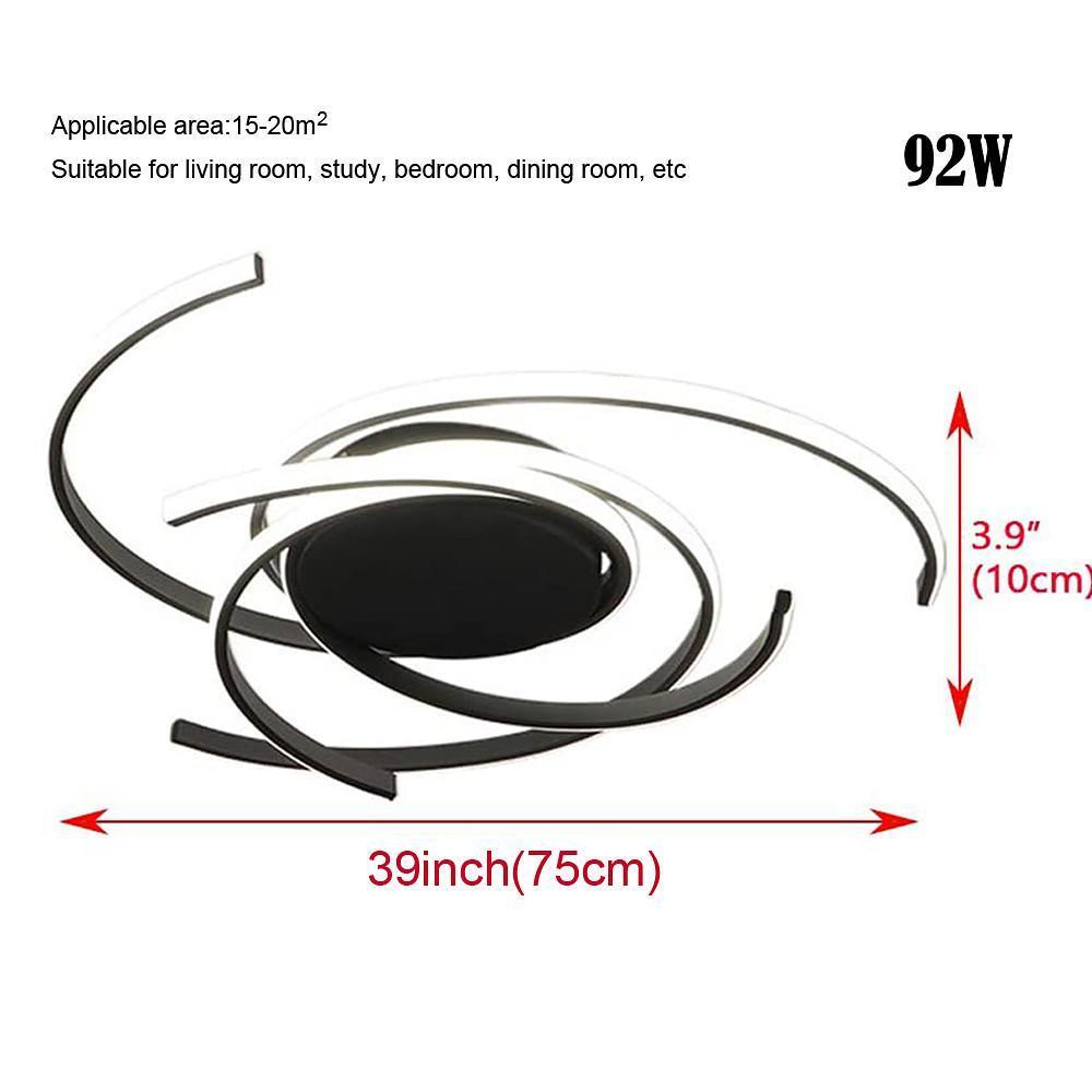 30 Inch Swirls Circle Abstract LED Flush Mount Ceiling Light