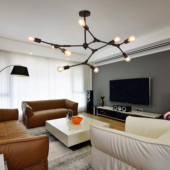 9 Light LED Irregular Design Metal Nordic Chandelier Pendant Light