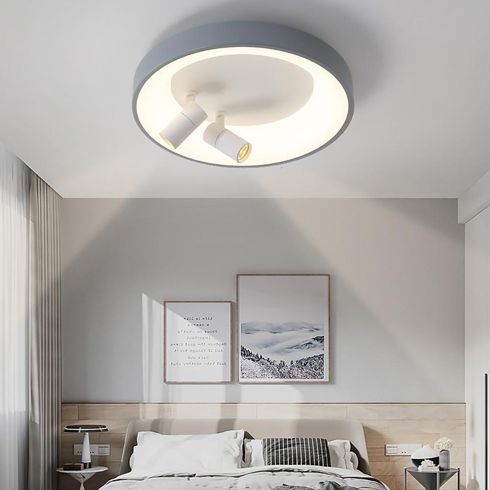 LED Circle White & Black Flush Mount Ceiling Light