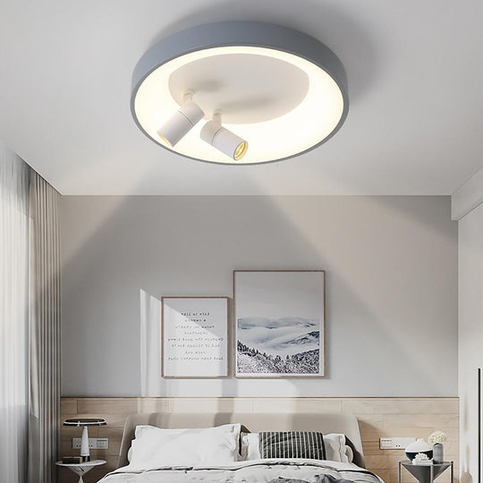 LED Circle White & Black Flush Mount Ceiling Light
