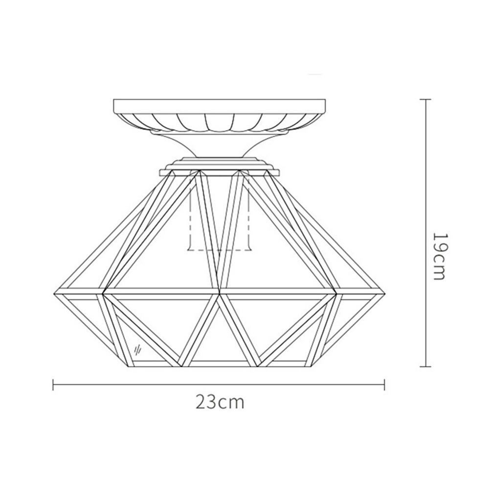 Vintage Lantern Metal Glass Flush Mount Ceiling Light – Industrial Style