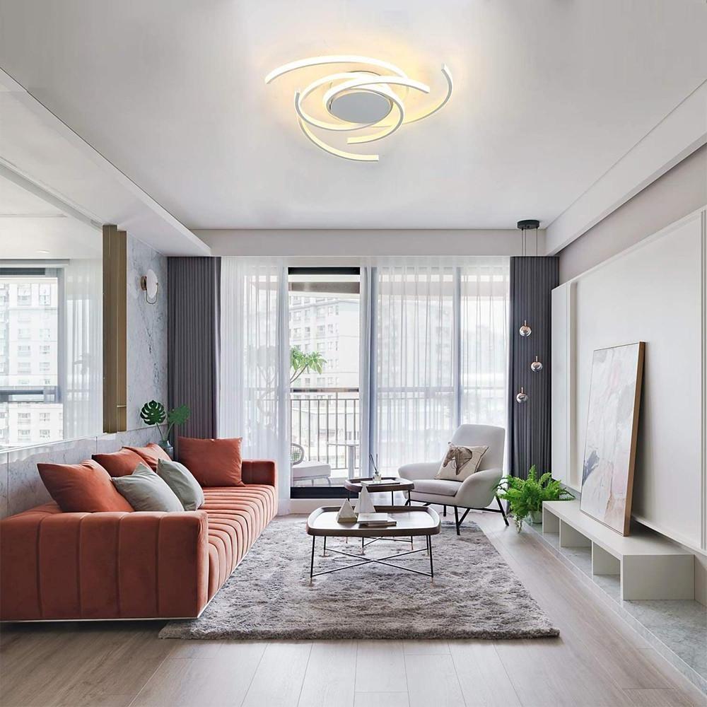 30 Inch Swirls Circle Abstract LED Flush Mount Ceiling Light
