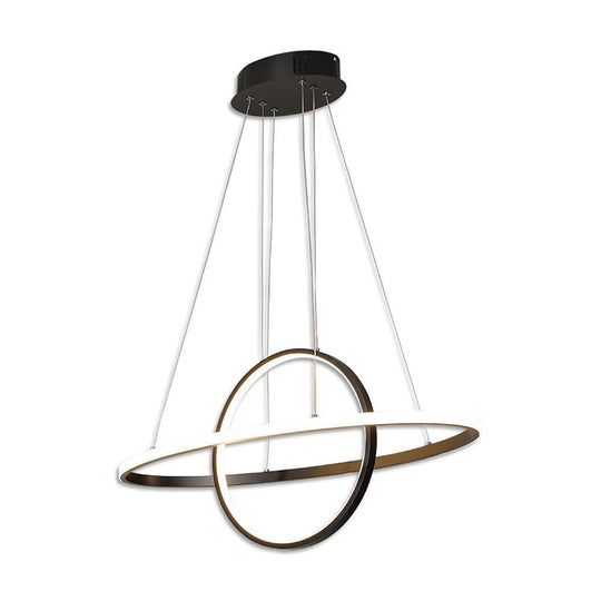 Two Circles LED Metal Adjustable Modern Chandelier