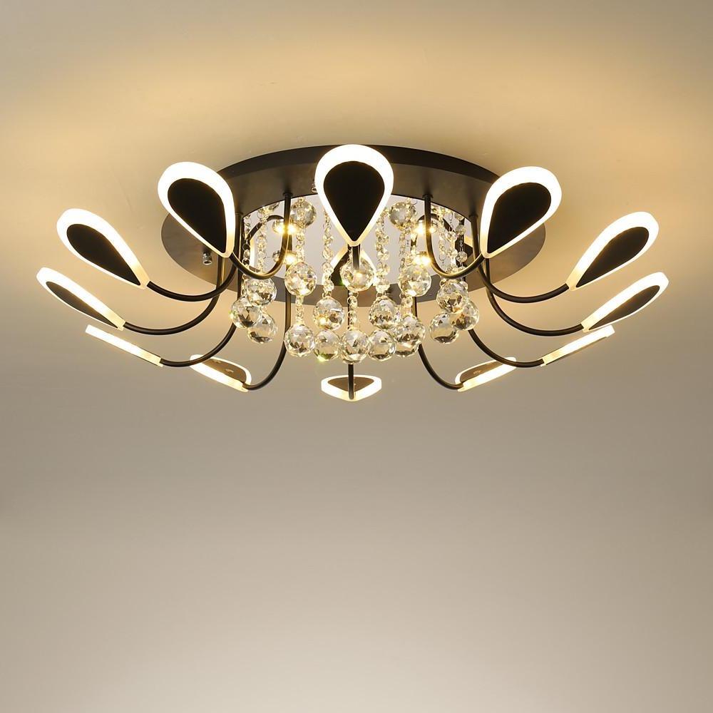 Creative Flower Shaped Dimmable LED Crystal Modern Ceiling Light