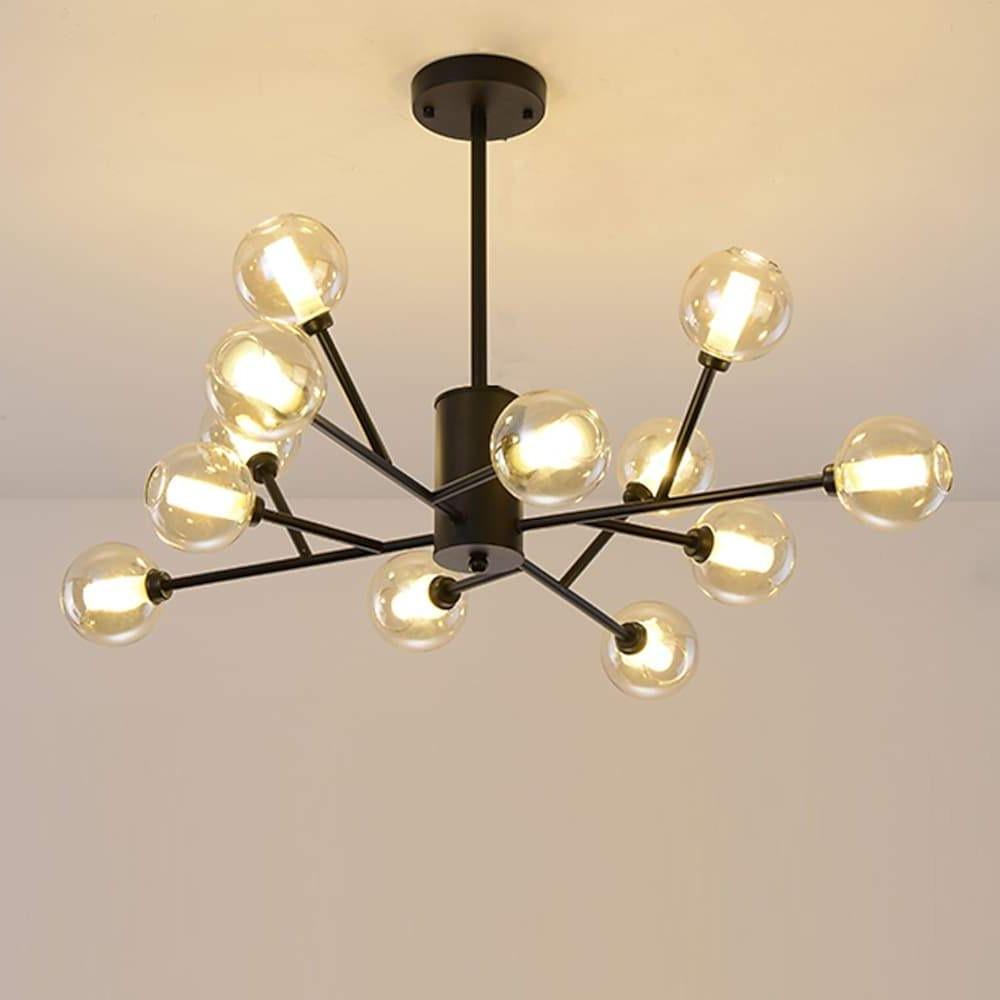 12-Bulb Glass Sputnik LED Nordic Pendant Chandelier