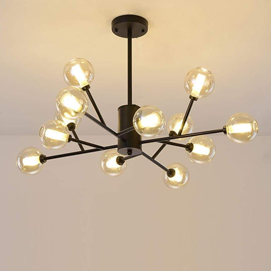12-Bulb Glass Sputnik LED Nordic Pendant Chandelier