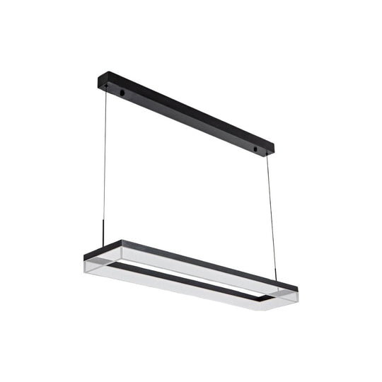 Rectangular Frame 3 Step Dimming LED Modern Chandelier with Remote