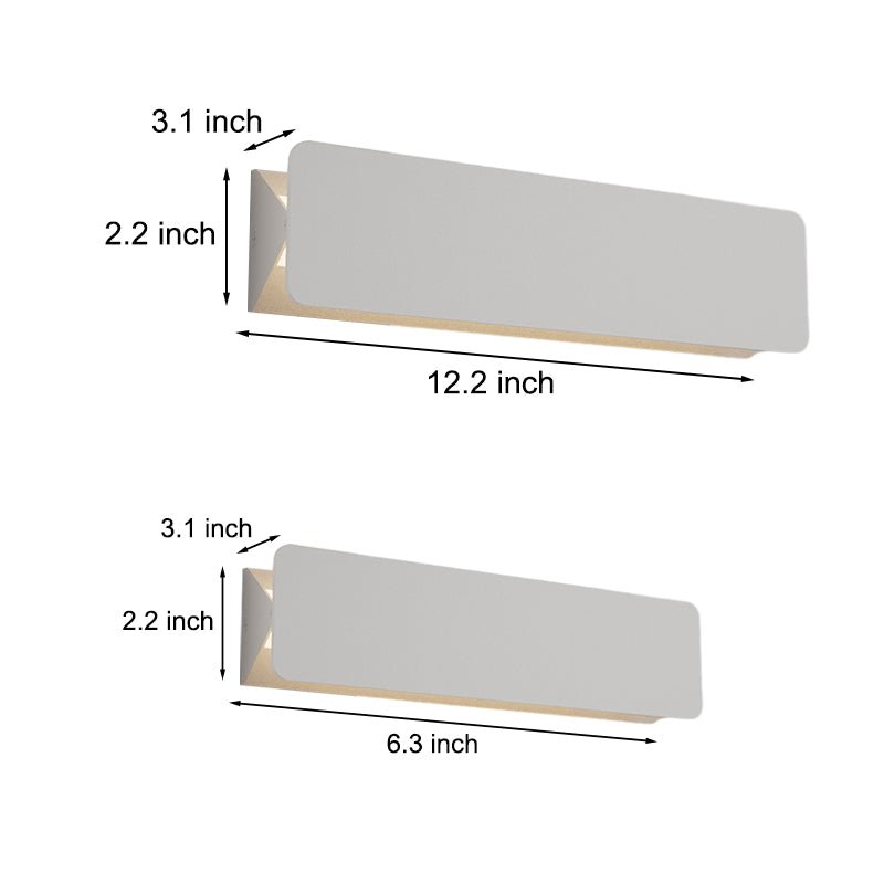 Rectangular Metal Creative LED White Modern Wall Lamp