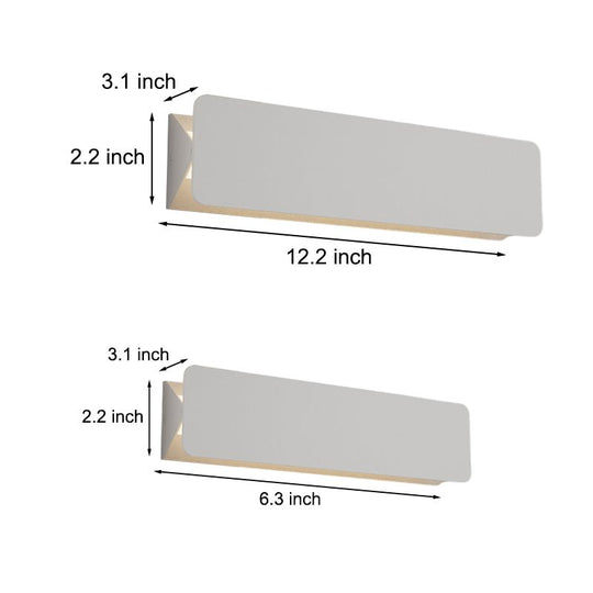 Rectangular Metal Creative LED White Modern Wall Lamp