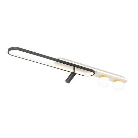 Modern Rectangular Ring Ceiling Light with Spotlights – LED