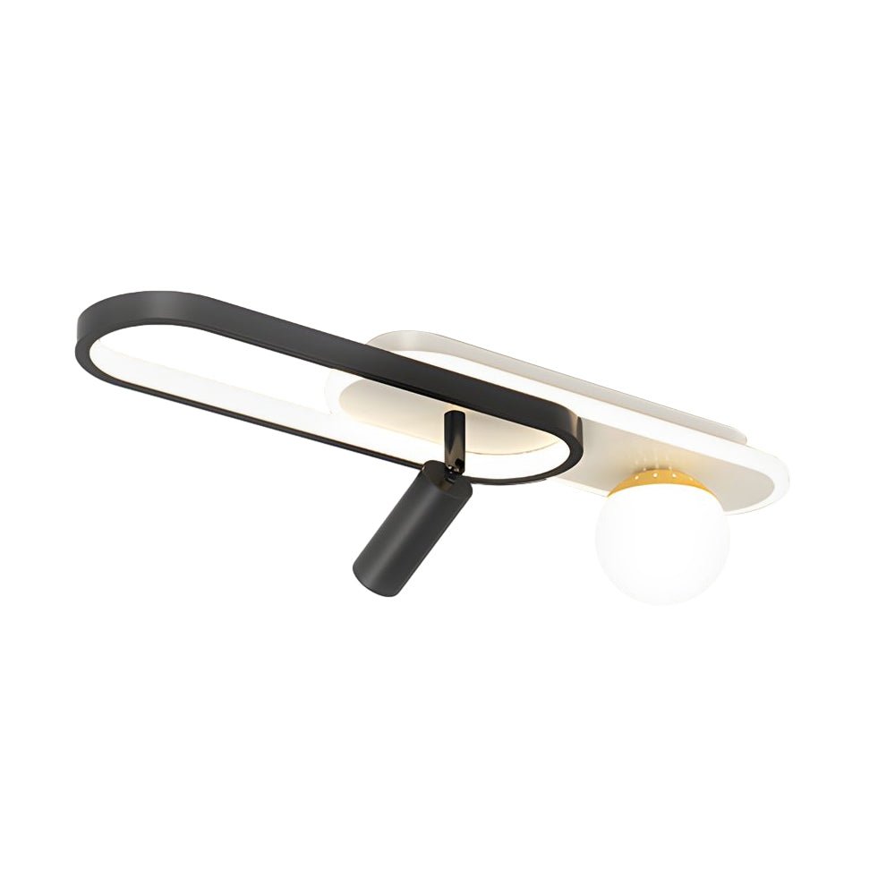 Modern Rectangular Ring Ceiling Light with Spotlights – LED