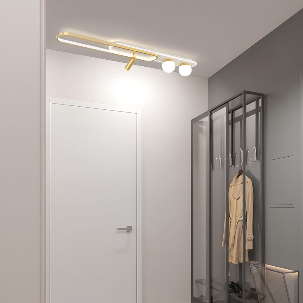 Modern Rectangular Ring Ceiling Light with Spotlights – LED