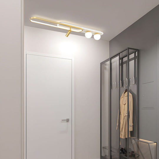 Modern Rectangular Ring Ceiling Light with Spotlights – LED
