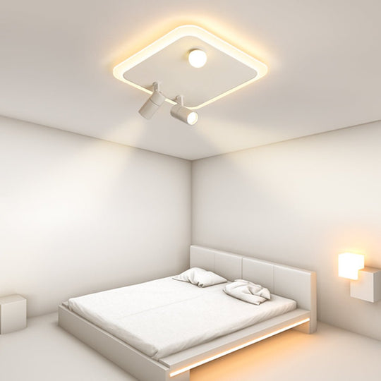 Rectangular Square Dimmable Flush Mount LED Light with Adjustable Spotlights