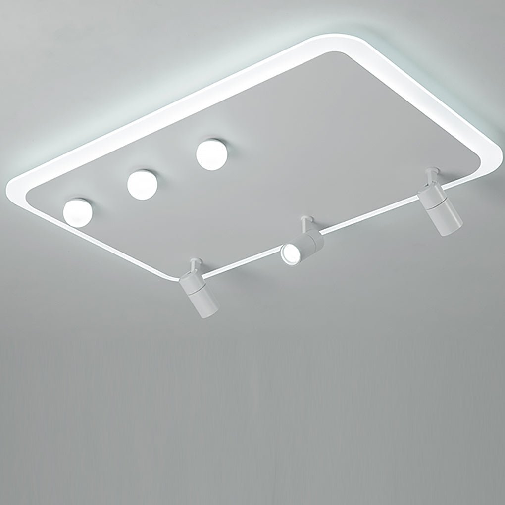 Rectangular Square Dimmable Flush Mount LED Light with Adjustable Spotlights