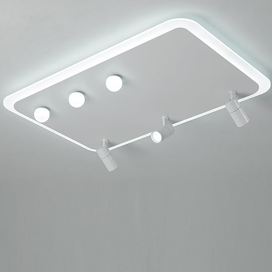 Rectangular Square Dimmable Flush Mount LED Light with Adjustable Spotlights