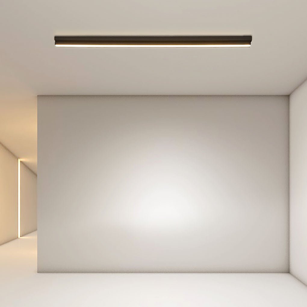 31" Long LED Linear Flush Mount Ceiling Light – Black Aluminum