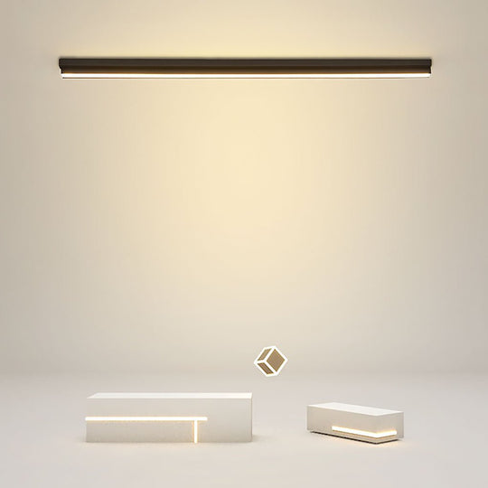 31" Long LED Linear Flush Mount Ceiling Light – Black Aluminum