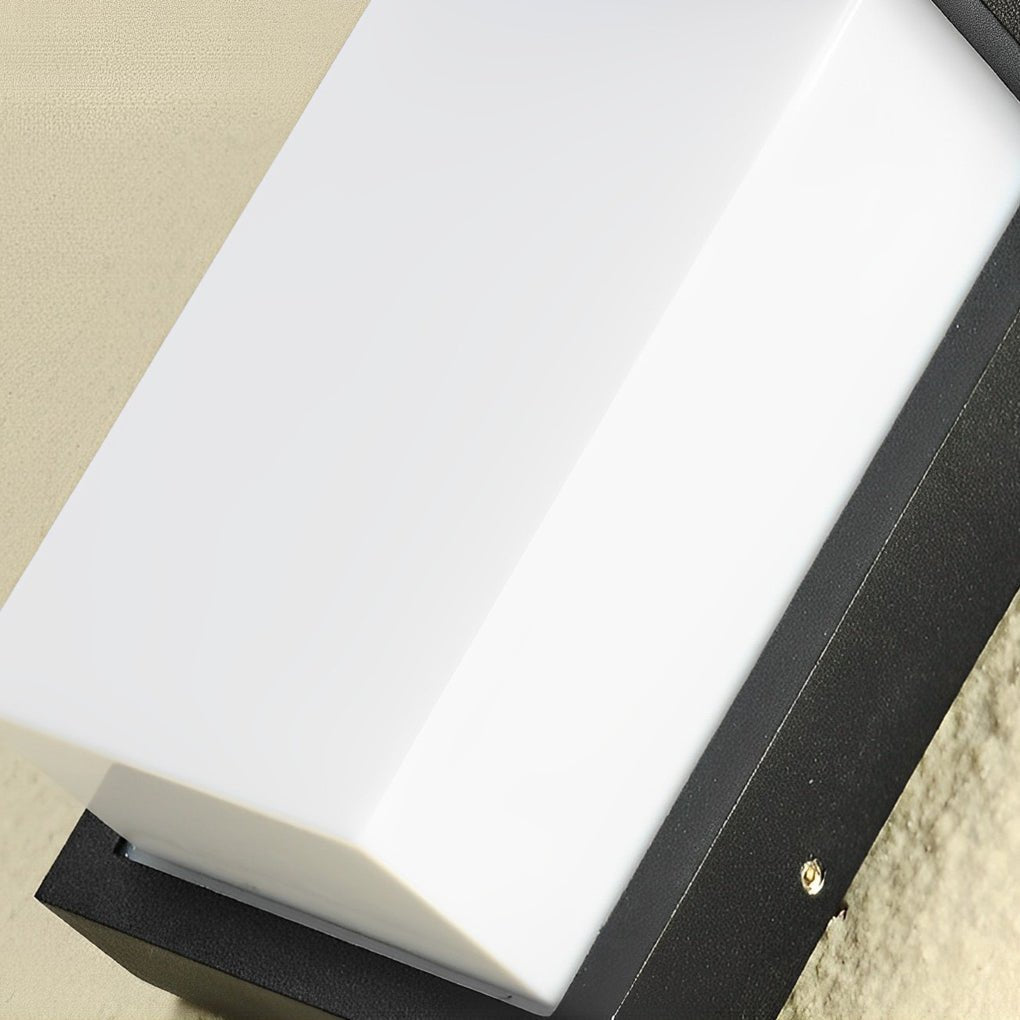 Rectangular Waterproof LED Black Outdoor Wall Light