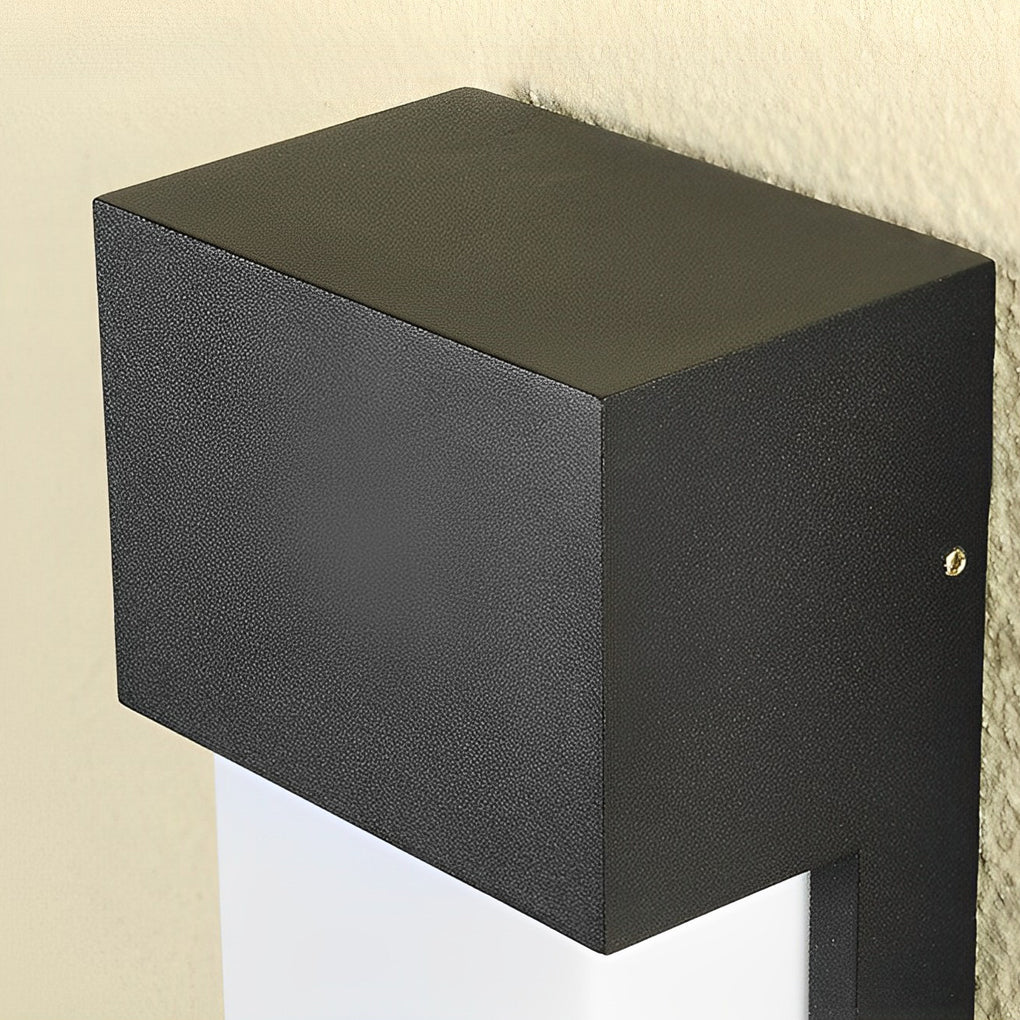 Rectangular Waterproof LED Black Outdoor Wall Light