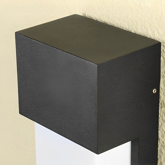 Rectangular Waterproof LED Black Outdoor Wall Light