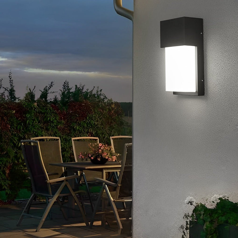 Rectangular Waterproof LED Black Outdoor Wall Light