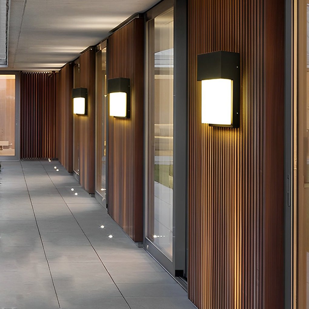 Rectangular Waterproof LED Black Outdoor Wall Light