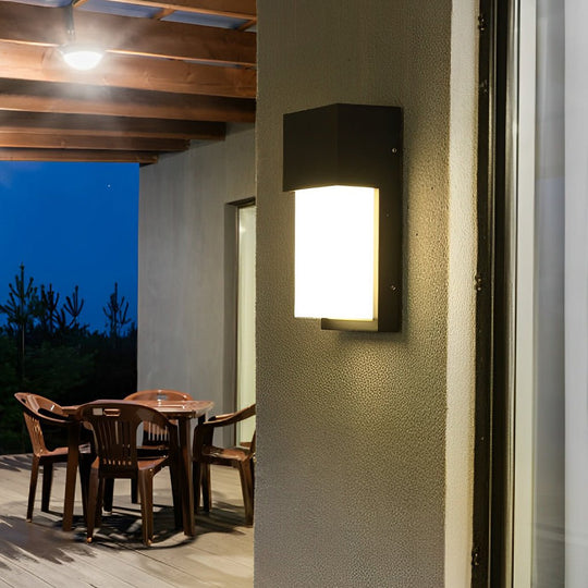 Rectangular Waterproof LED Black Outdoor Wall Light