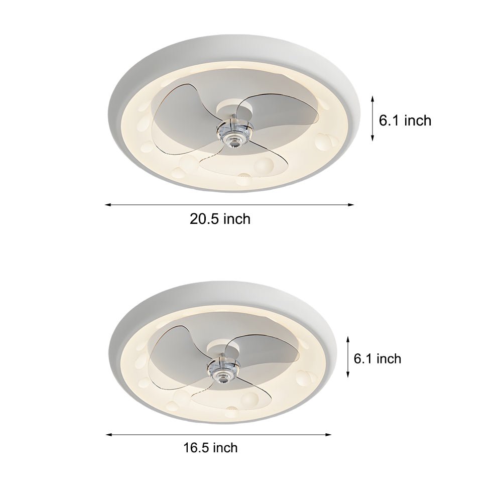 Modern 3-Blade LED Ceiling Fan with Remote – Flush Mount, 4 Speeds