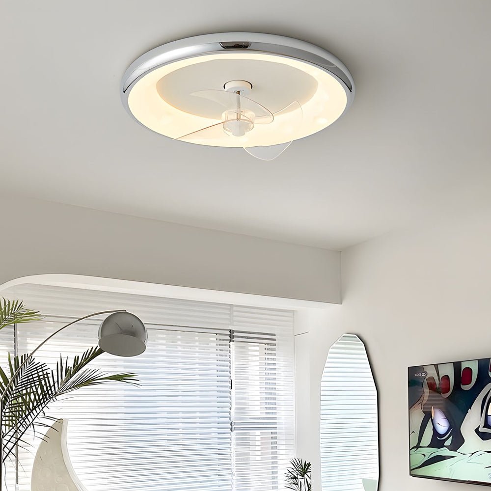 Modern 3-Blade LED Ceiling Fan with Remote – Flush Mount, 4 Speeds