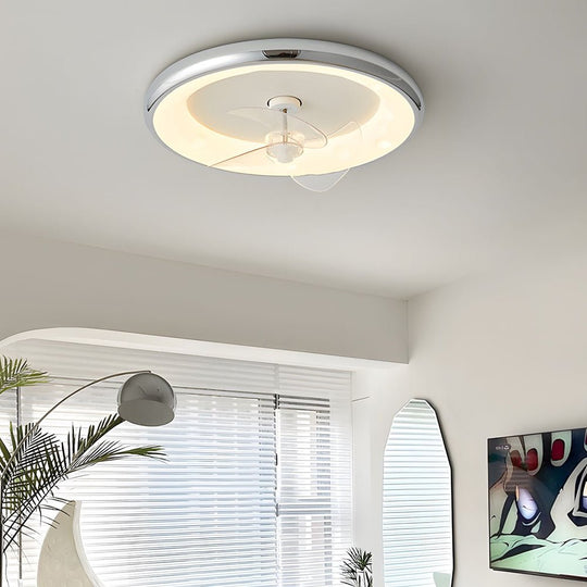 Modern 3-Blade LED Ceiling Fan with Remote – Flush Mount, 4 Speeds