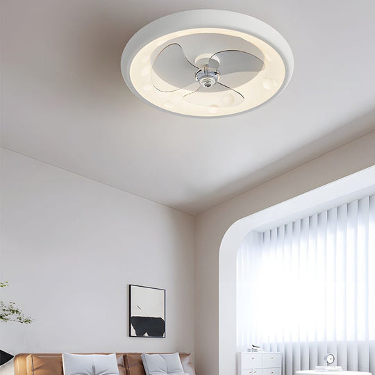 Modern 3-Blade LED Ceiling Fan with Remote – Flush Mount, 4 Speeds