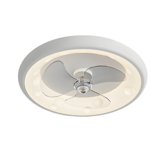 Modern 3-Blade LED Ceiling Fan with Remote – Flush Mount, 4 Speeds