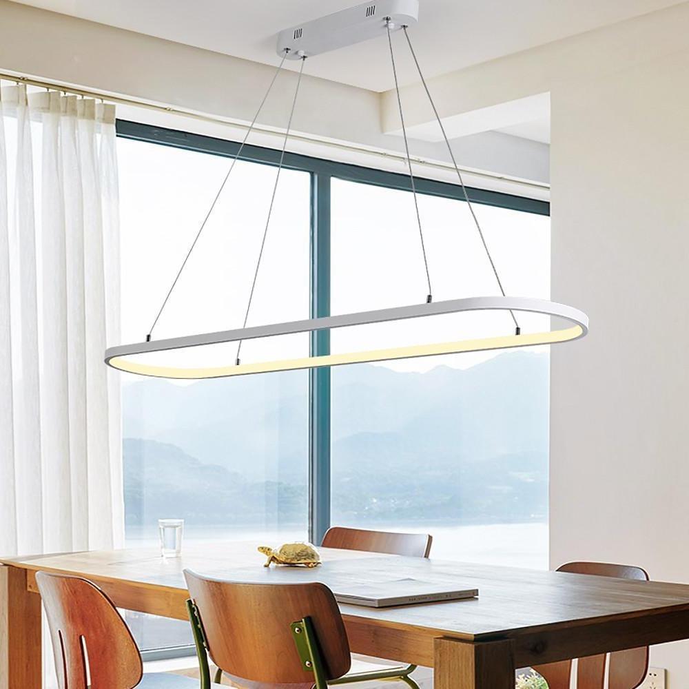 Rounded Rectangular Aluminum LED Chandelier Ceiling Light