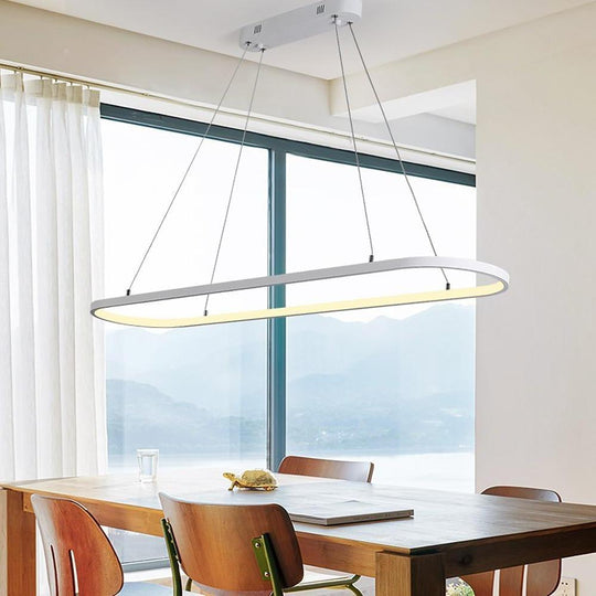 Rounded Rectangular Aluminum LED Chandelier Ceiling Light