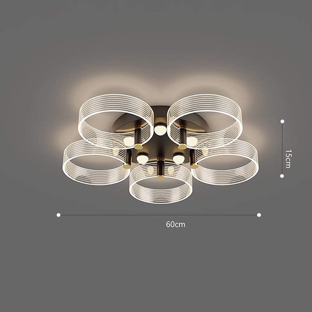 Circles Modernist LED Flush Mount Crystal Ceiling Light