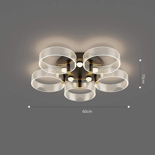 Circles Modernist LED Flush Mount Crystal Ceiling Light
